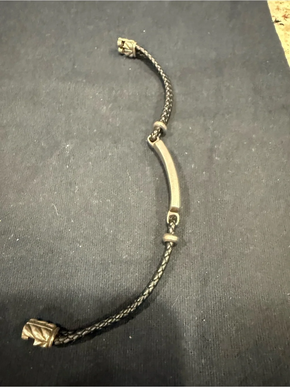 David Yurman Men's Exotic Stone Leather Bracelet Onyx